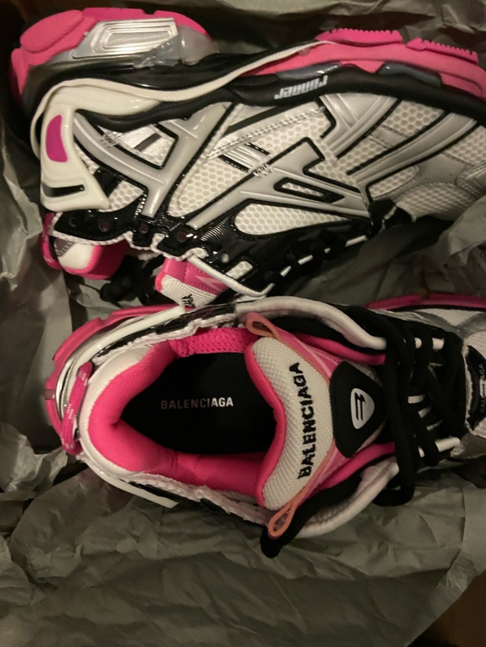 Women's Pink & White Running Sneakers - Picture 4 of 7